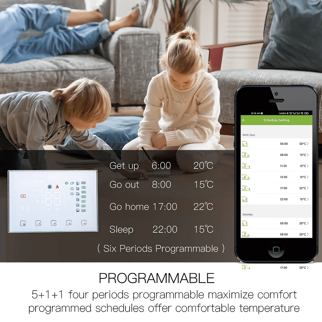 Смарт безжичен термостат отопление MOES WRHT-8000 Wi-Fi/RF